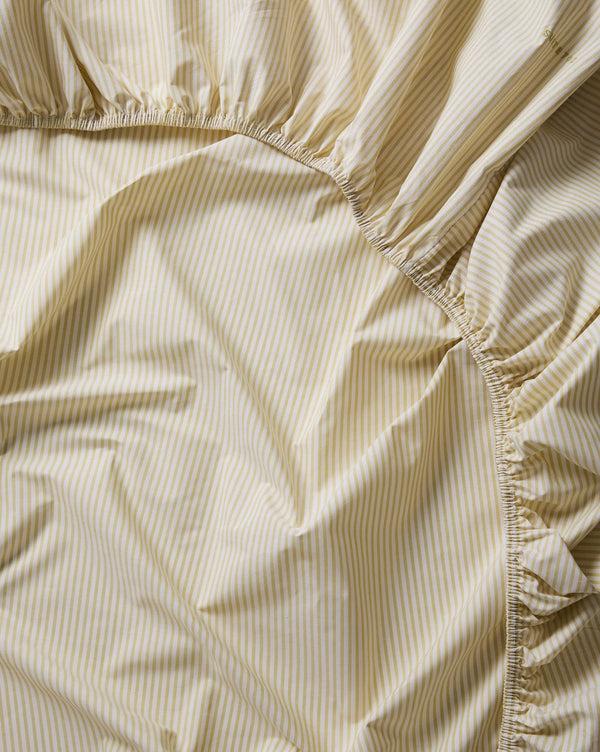 Suite702 Hoeslaken Katoen Streep Lemon Ecru