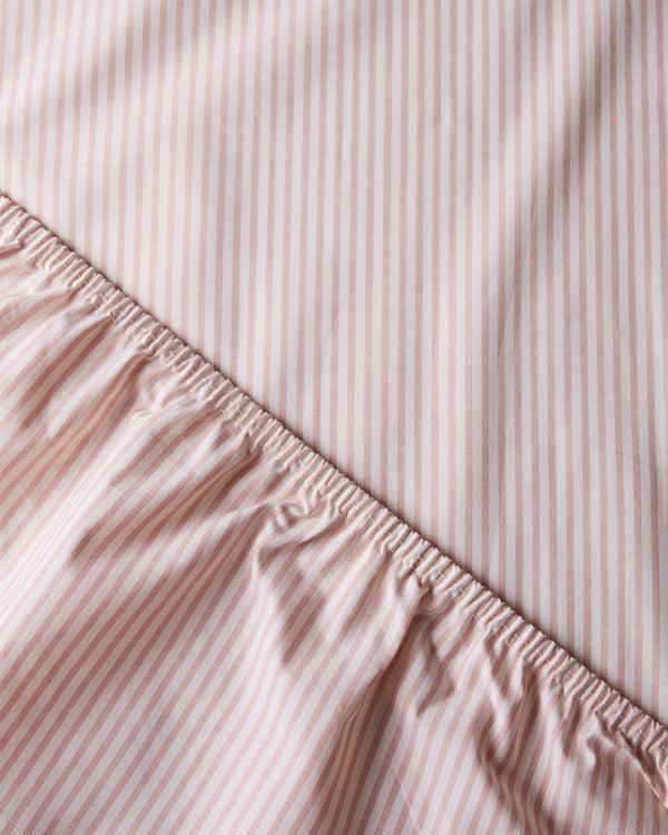 suite702 Hoeslaken Katoen Streep Peach Ecru