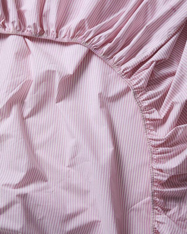 Suite702 Hoeslaken Katoen Streep Pink Ecru