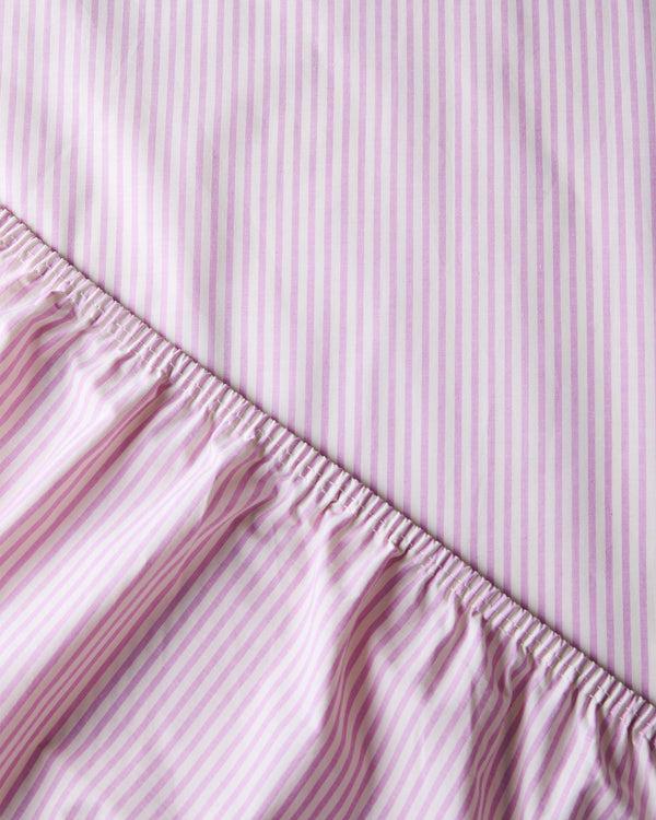 suite702 Hoeslaken Katoen Streep Pink Ecru