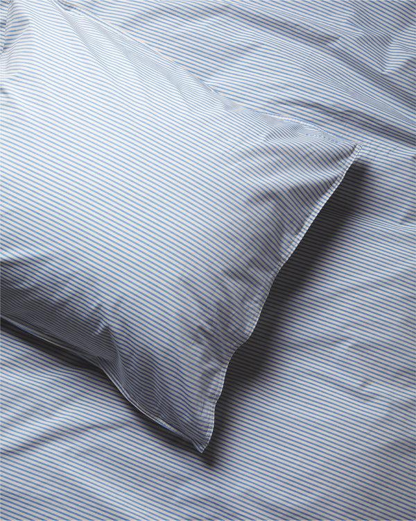 Suite702 Kussensloop Katoen Streep Blue Ecru