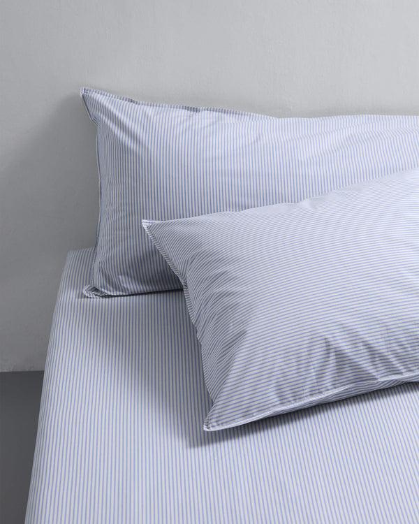 Suite702 Kussensloop Katoen Streep Blue Ecru