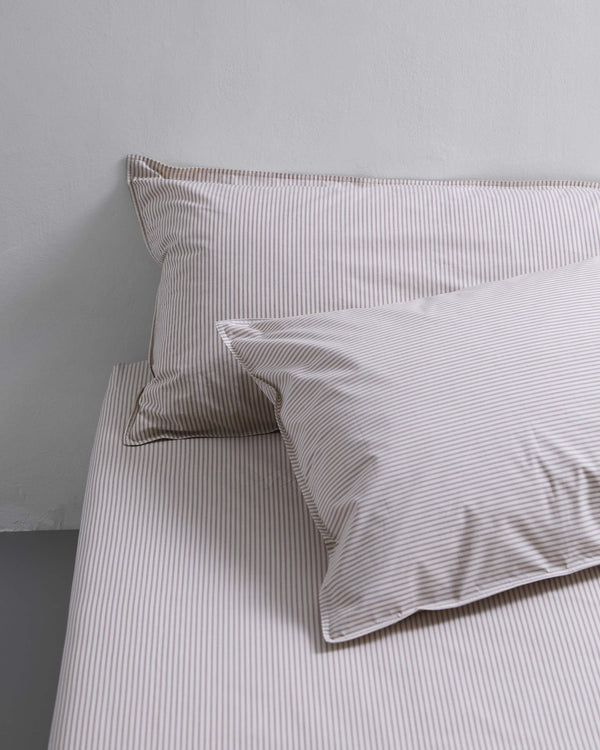 Suite702 Kussensloop Katoen Streep Brown Ecru