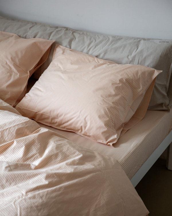 Suite702 Kussensloop Katoen Streep Peach Ecru