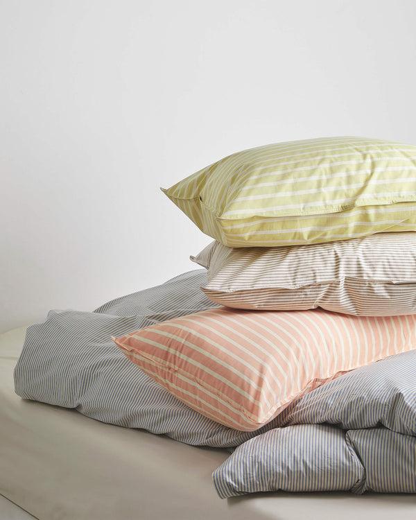 Suite702 Kussensloop Set Katoen Streep Brown Ecru