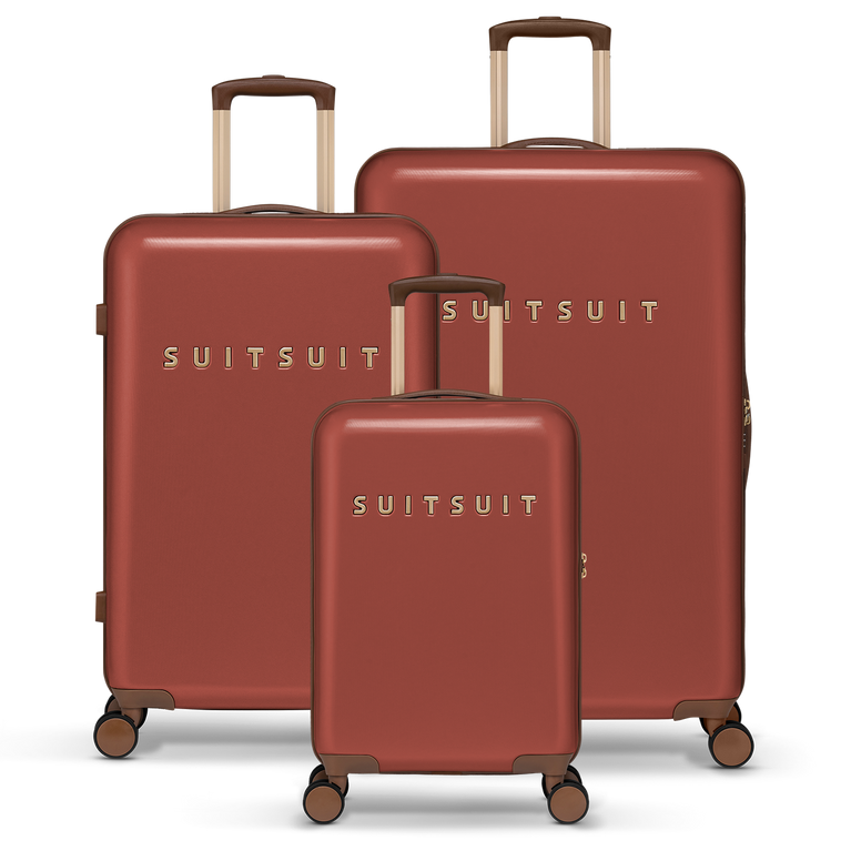 suitsuit Kofferset (55/66/76 cm) Fab Seventies Red Ochre