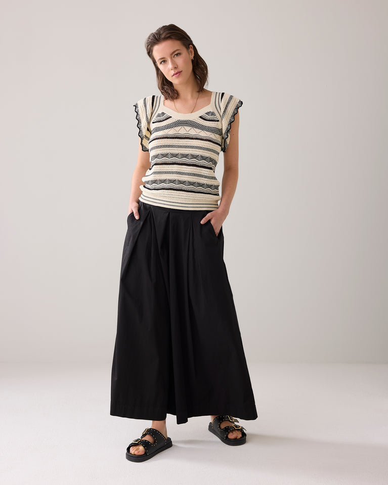 summum Ajour top met vlindermouwen