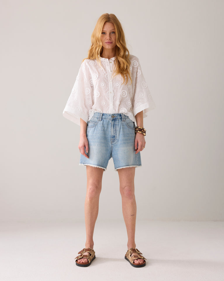 Summum Blouse 3D Bloemenkatoen