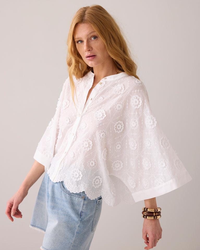 Summum Blouse 3D Bloemenkatoen