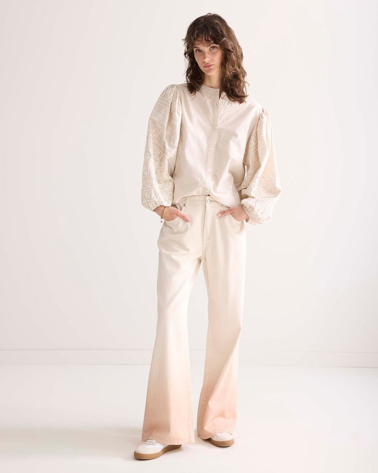 summum Blouse met geborduurde mouw