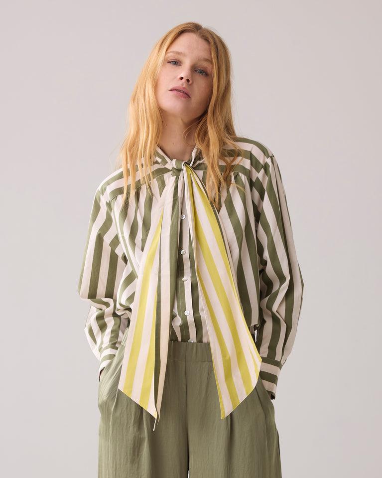 summum Blouse met strik in contrast kleur