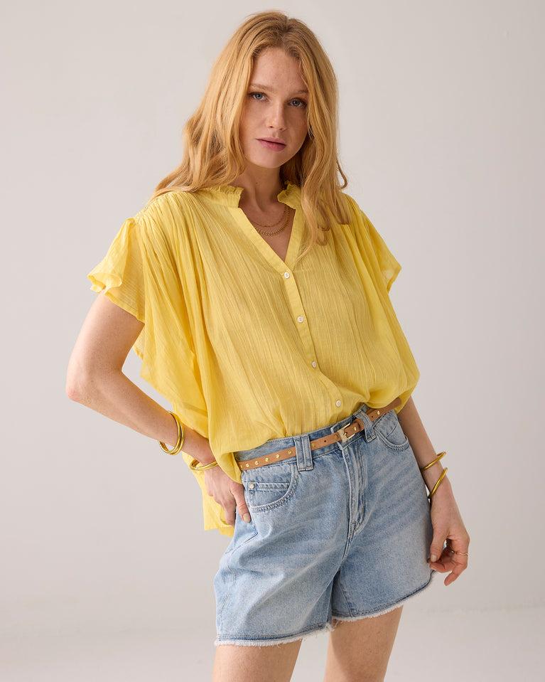 Summum Blouse Met Volantmouwtjes