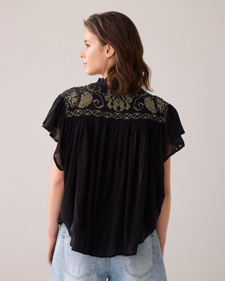 Summum Blouse Met Volantmouwtjes