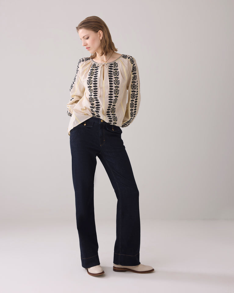 summum Bohemian top met borduur