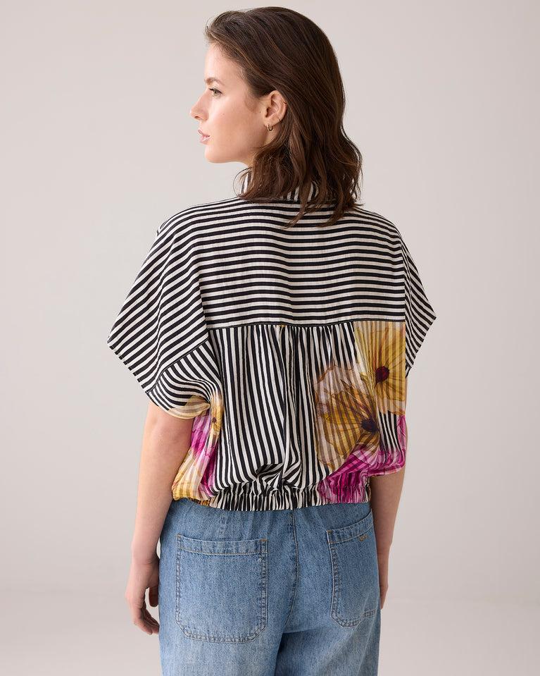 Summum Boxy Blouse Met Bloem