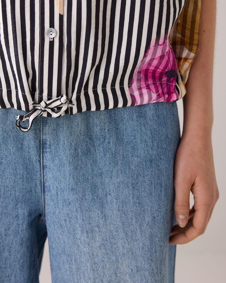 Summum Boxy Blouse Met Bloem