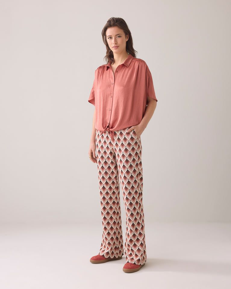 Summum Boxy Blouse Met Strikdetail