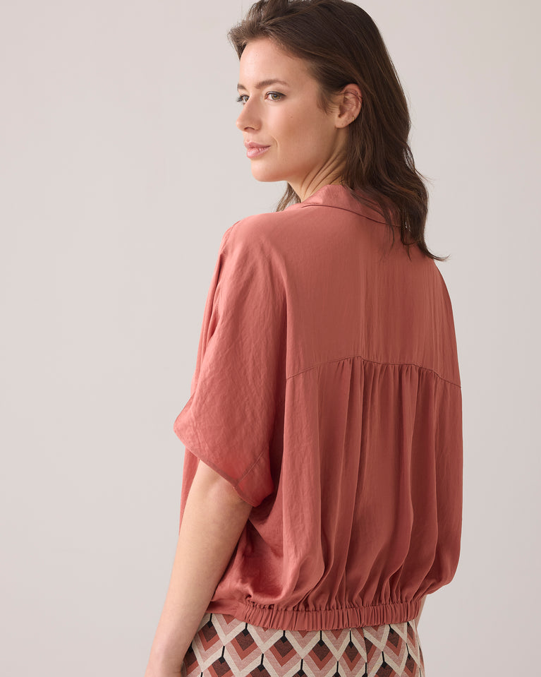 Summum Boxy Blouse Met Strikdetail