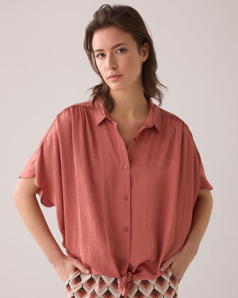 summum Boxy blouse met strikdetail