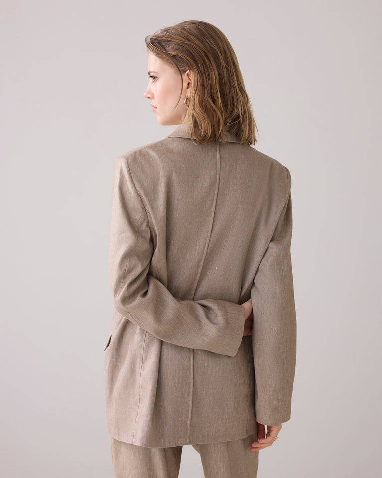 Summum Boyfriend Blazer Linnenblend