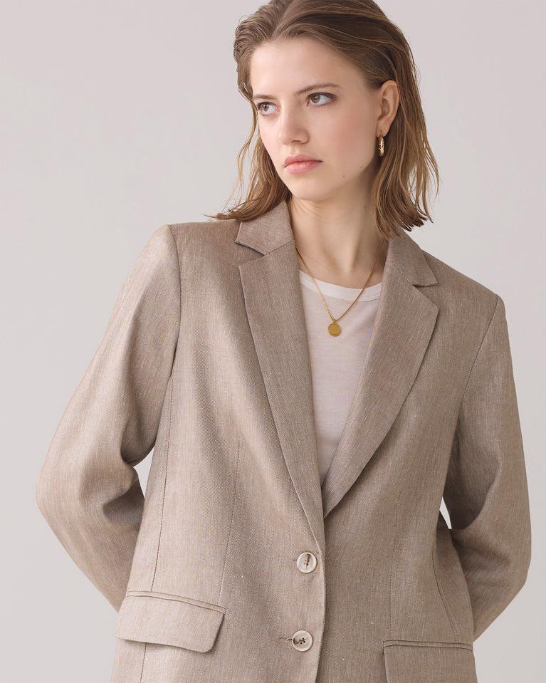 summum Boyfriend blazer linnenblend