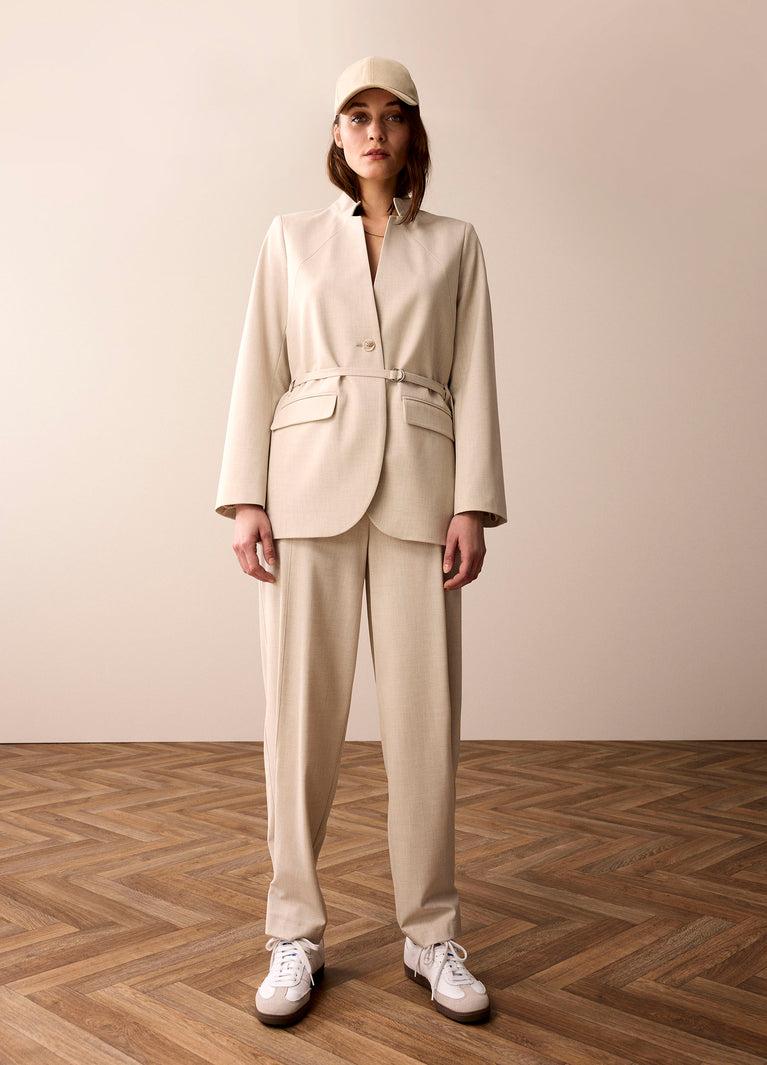 summum Boyfriend blazer met ceintuur