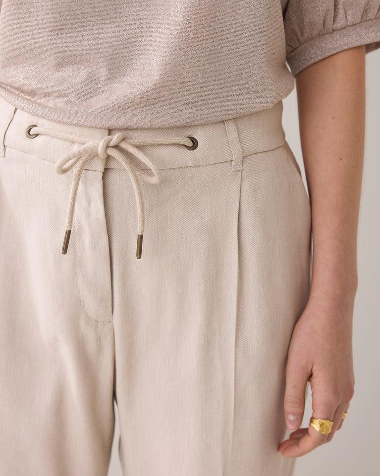 Summum Broek Linnenblend Met Omslag