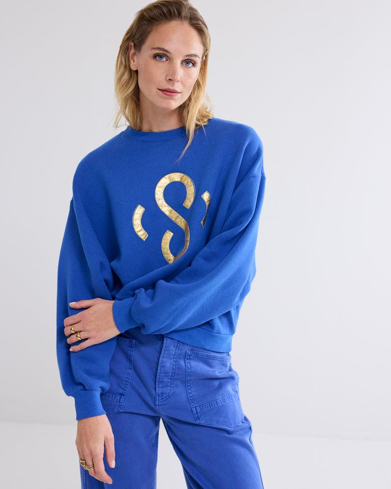 summum Casual sweater met strass logo