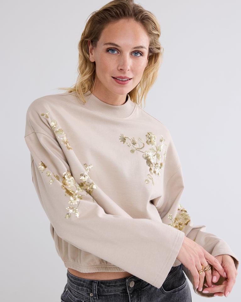 summum Cropped sweater met pailletten