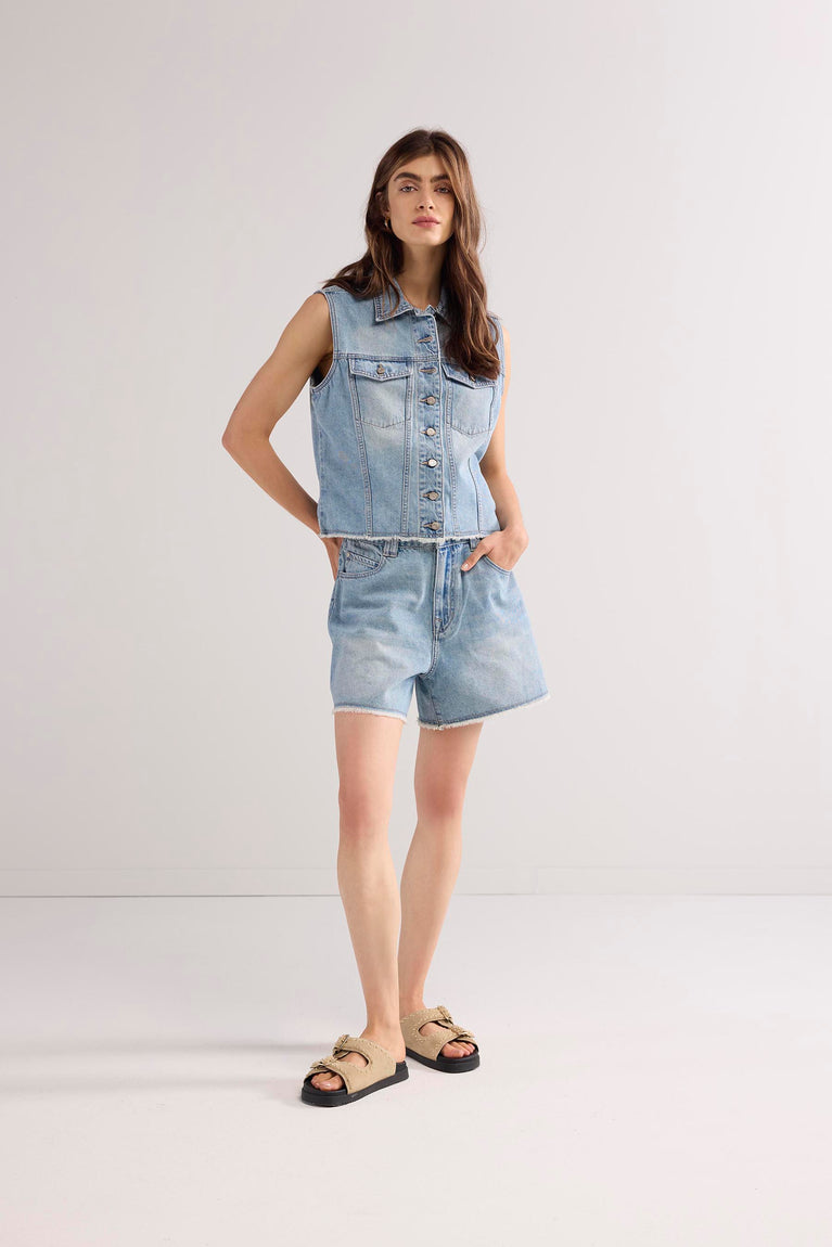 Summum Denim Gilet Raw Edge