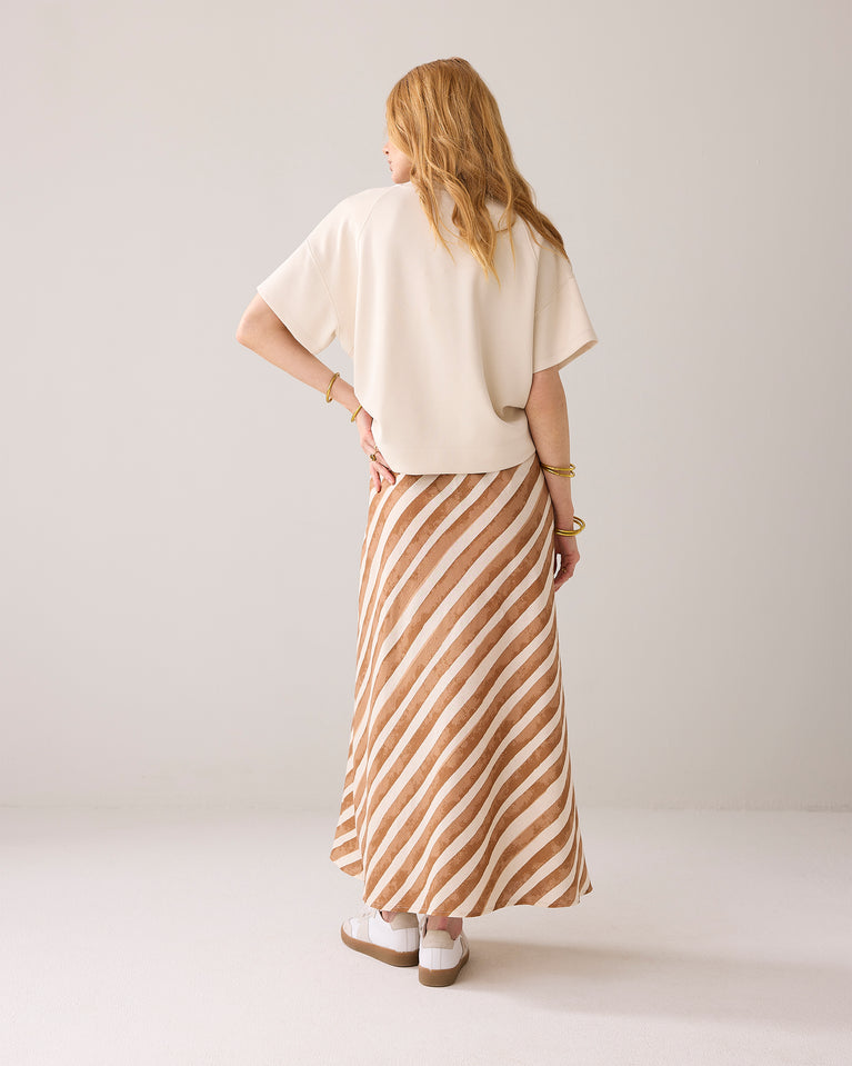 Summum Enkellange Rok Linnenblend