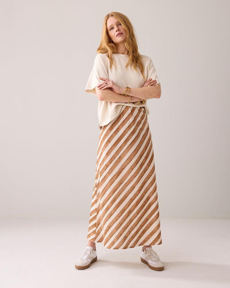 Summum Enkellange Rok Linnenblend