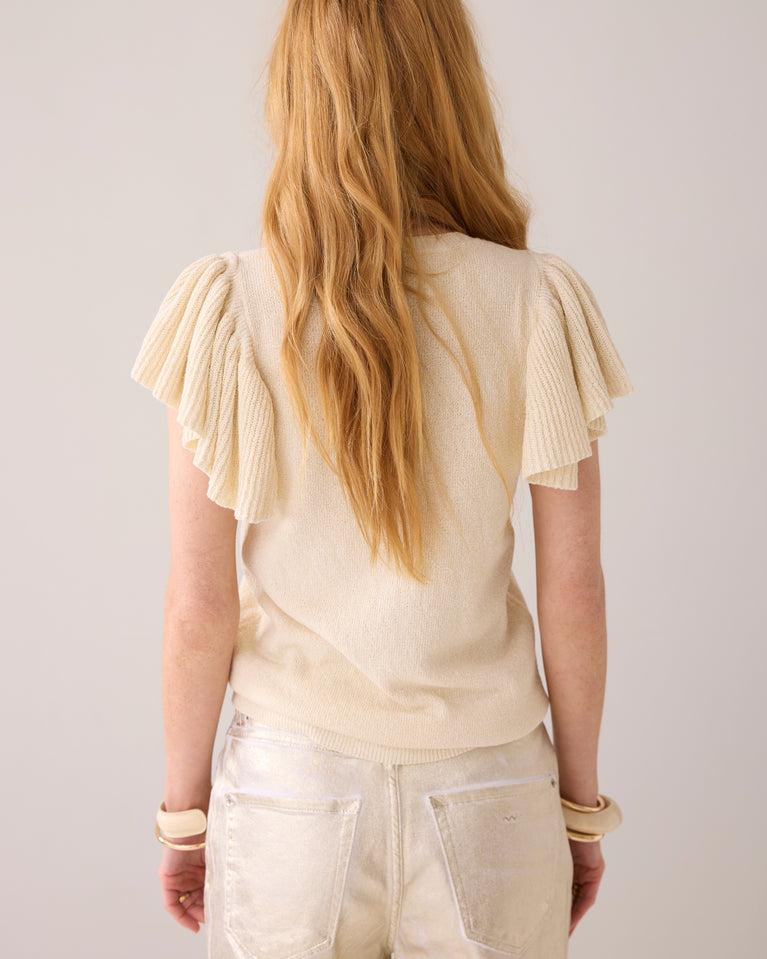 Summum Fijngebreide Top Met Volantmouw