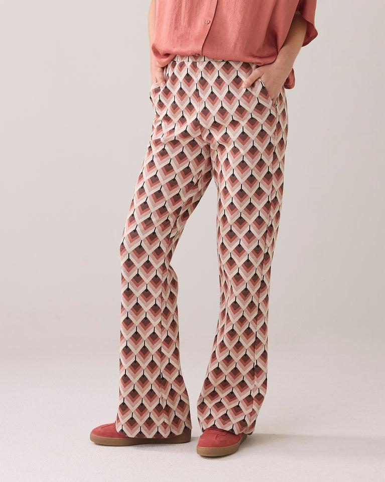 Summum Flared Broek Grafisch Jacquard