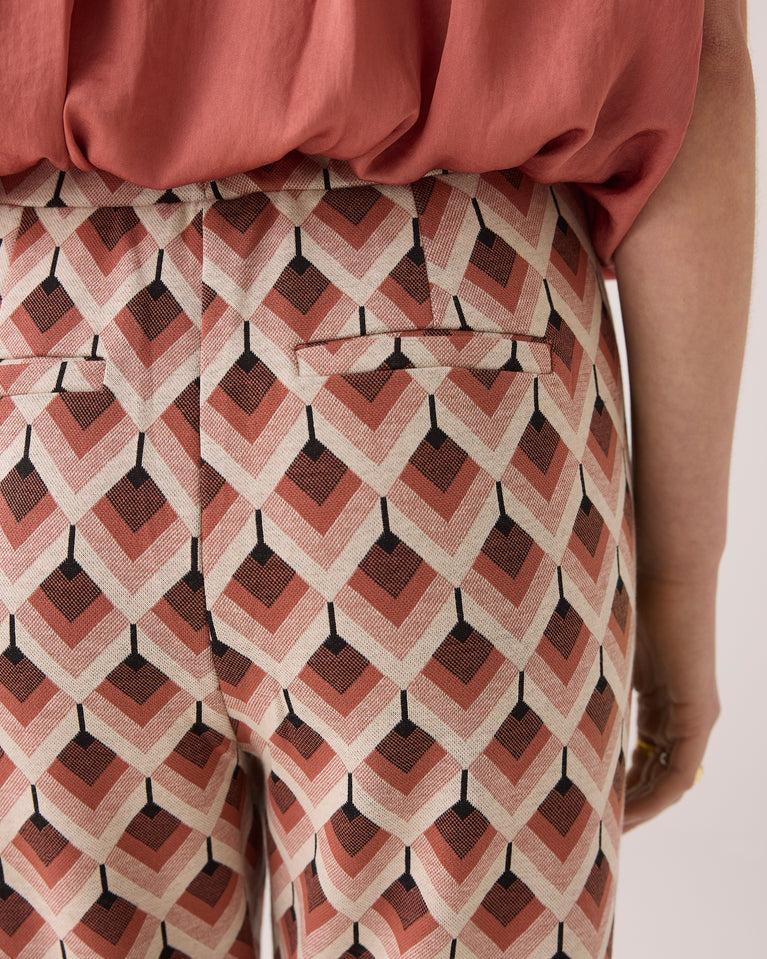 Summum Flared Broek Grafisch Jacquard