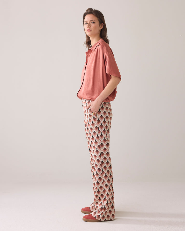 summum Flared broek grafisch jacquard