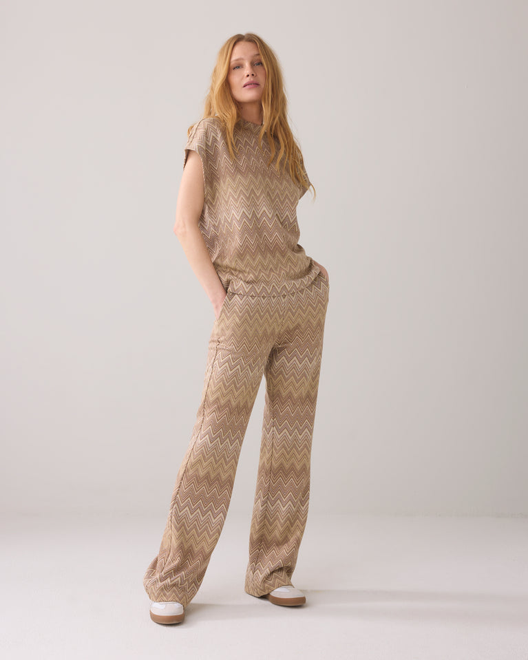 summum Flared broek zigzag jacquard