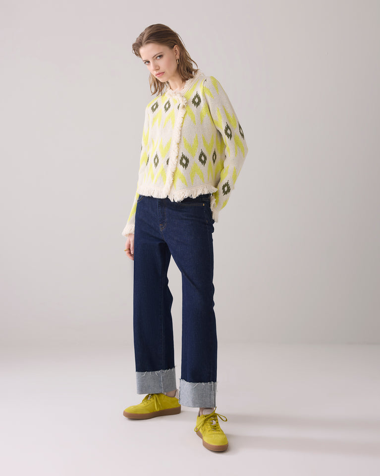 summum Gebreid jasje met Ikat jacquard