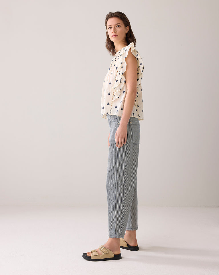 Summum Gestreepte Katoenen Broek