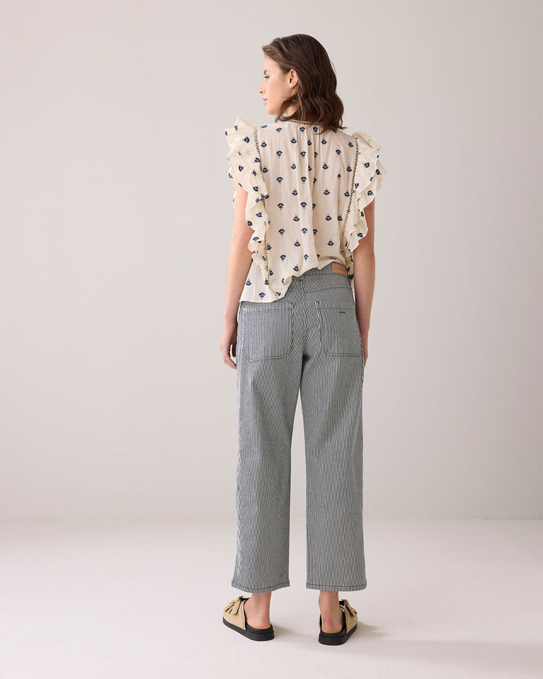 Summum Gestreepte Katoenen Broek