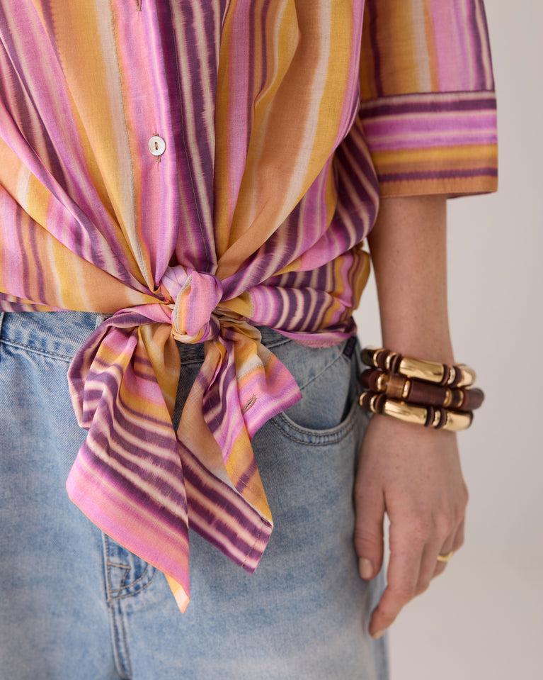 Summum Gestreepte Overhemdblouse