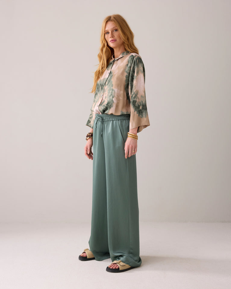 summum Glanzende lange broek