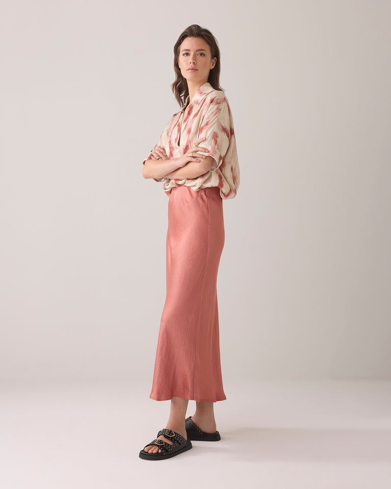 summum Glanzende rok op enkellengte