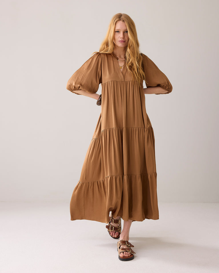 summum Glanzende strokenjurk