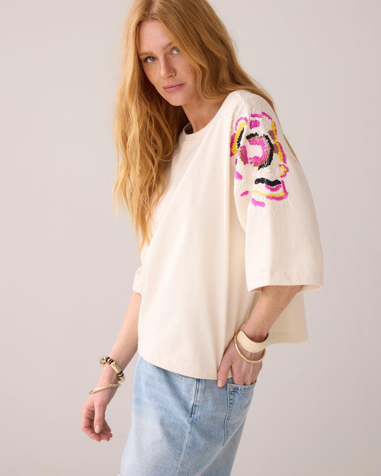 Summum Handgeborduurde Boxy Sweater