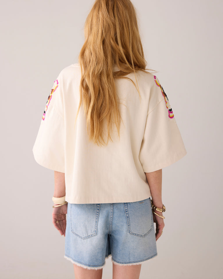 Summum Handgeborduurde Boxy Sweater