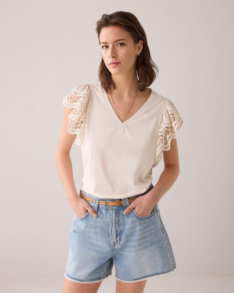 Summum Jersey Top Vlindermouw