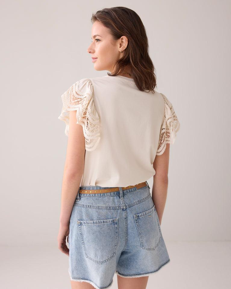 Summum Jersey Top Vlindermouw