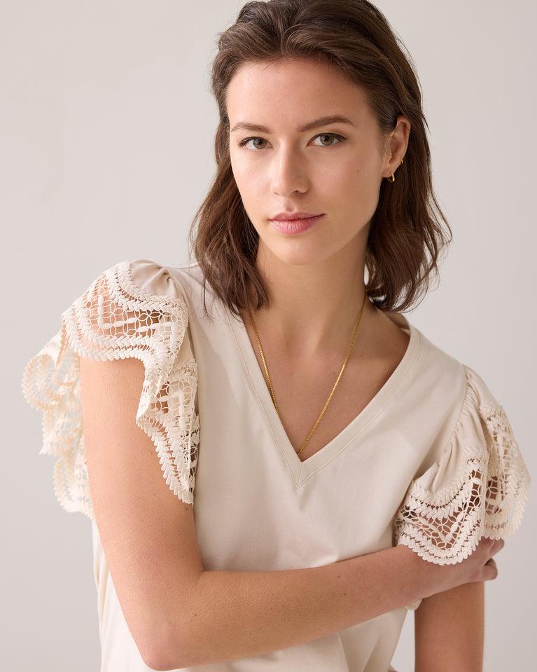 summum Jersey top vlindermouw