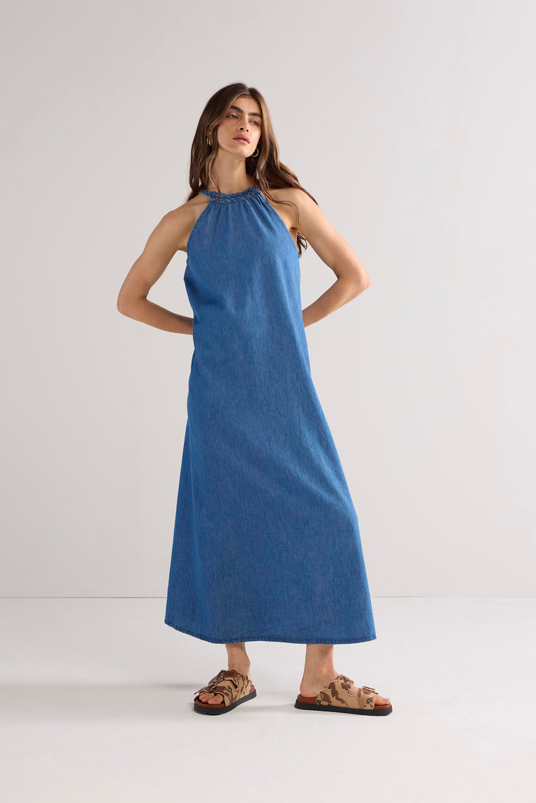 Summum Lange Denim Halterjurk